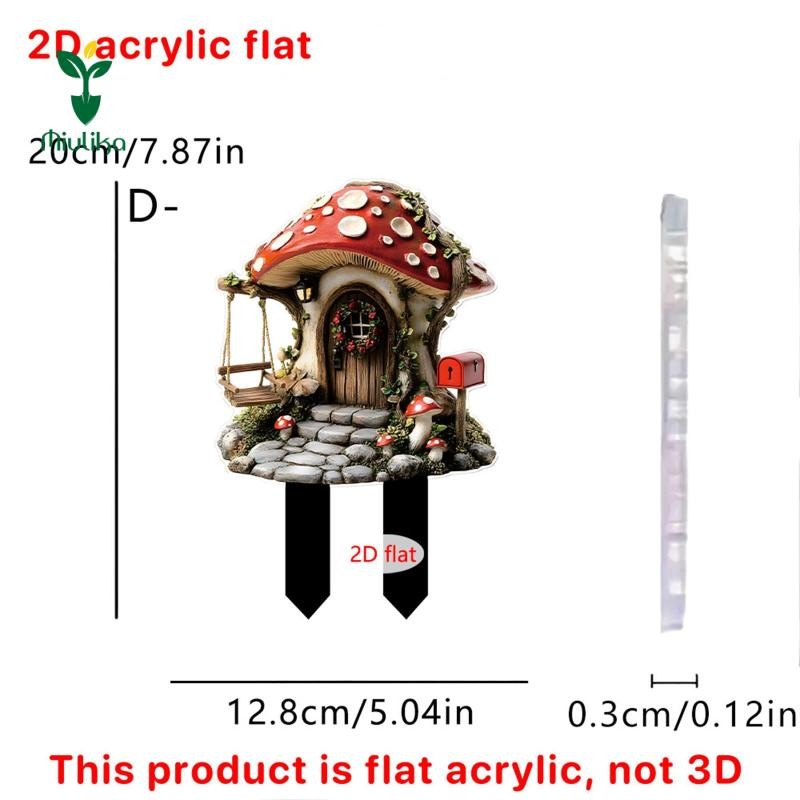 Miulika Acrylic Nấm trang trí sân vườn, nghệ thuật ngoài trời, quà tặng mới lạ