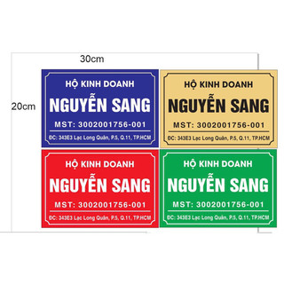 Biển số nhà, hộ kinh doanh, biển hộ kinh doanh, biển công ty In UV cao cấp bền màu trên Mica Alu