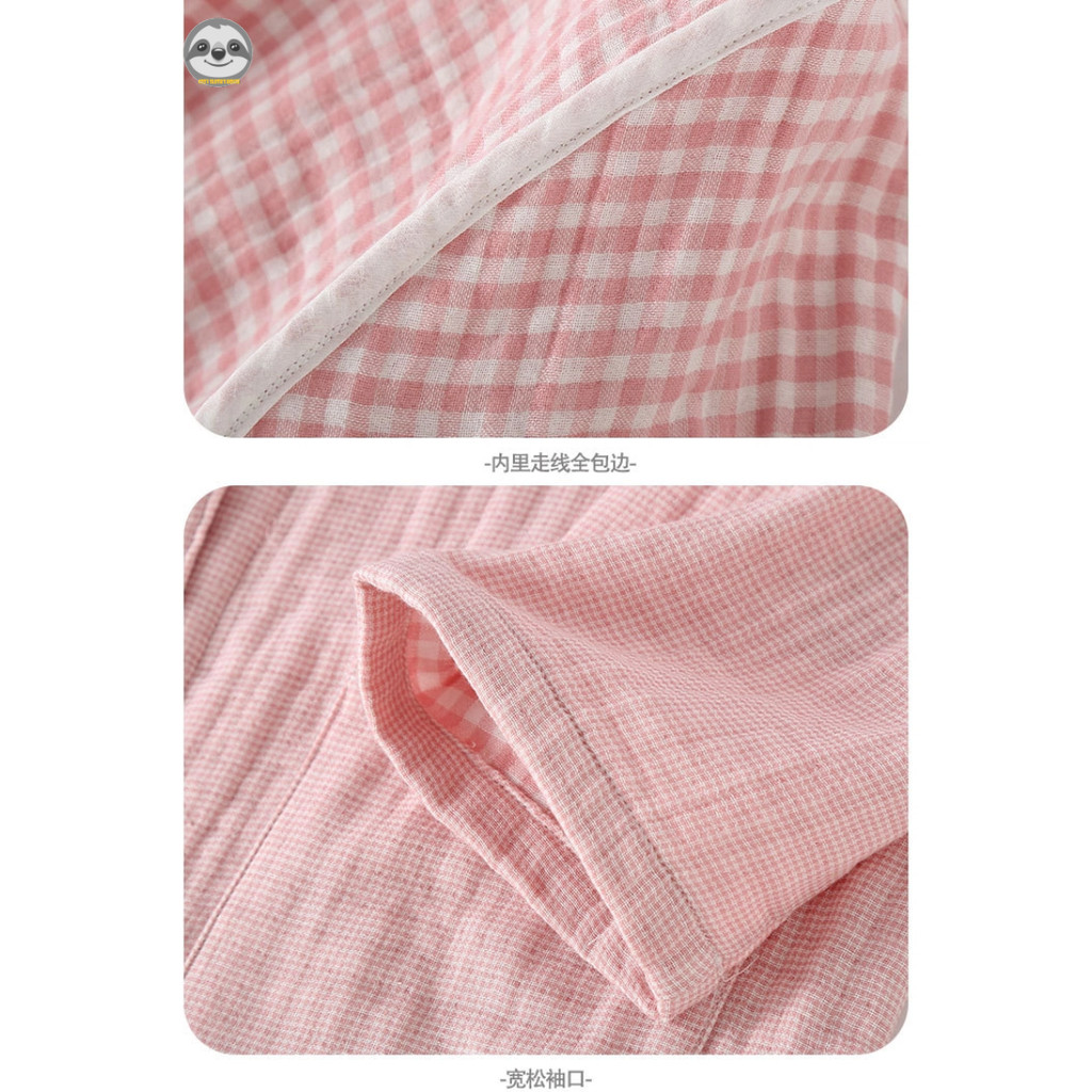 Phong Cách Nhật Bản Phong Cách Muji / Nam Nữ Cotton Nguyên Chất Sợi Bốn Lớp Cặp Đôi Phong Cách Homewear Suit / Mùa Thu Đông Dày Quần Dài Tay Bộ Đồ Ngủ