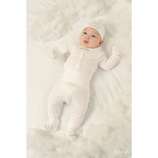Punchun SS2025 Bộ dài cúc giữa Fluffy cho bé