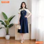Đầm thiết kế BEMINE cổ tim phối ren hoa đính nơ dáng chữ A phù hợp đi làm-MT11032