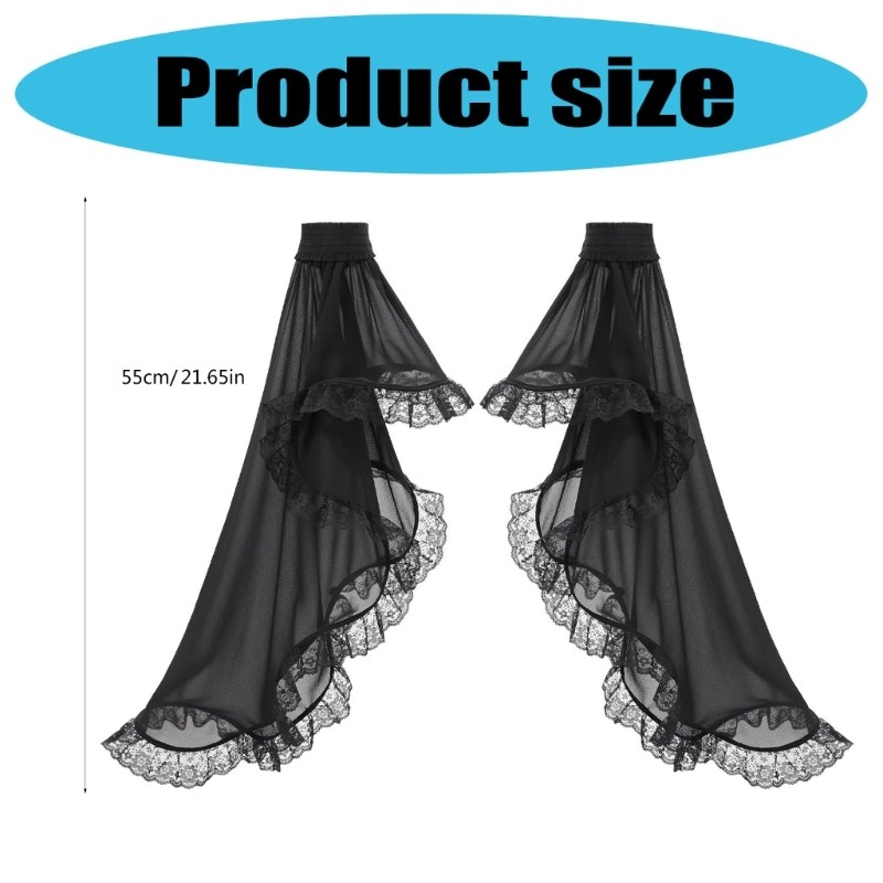 Đôi găng tay Wellb Victoria dài với thiết kế voan và lưới sheer phù hợp cho trang phục hóa trang Halloween