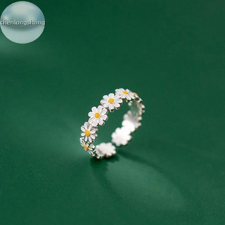 Chenlongshang Vintage Hoa Nhẫn Nữ Dễ Thương Hoa Nhẫn Có Thể Điều Chỉnh Mở Ngón Tay Nhẫn Cưới Đính Hôn Nhẫn Xu Hướng Nữ Trang Sức EN