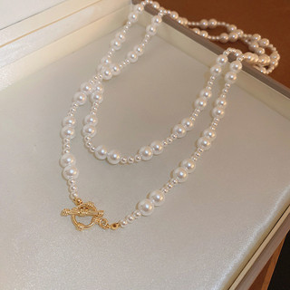 dây chuyền dài cá tính nhiều lớp thời trang vòng cổ nữ ngọc trai dài choker cổ