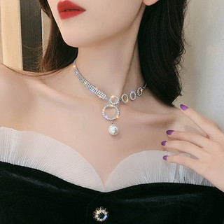 dây chuyền ngọc trai vòng cổ nữ dây đeo cổ choker thời trang kim cương phụ kiện