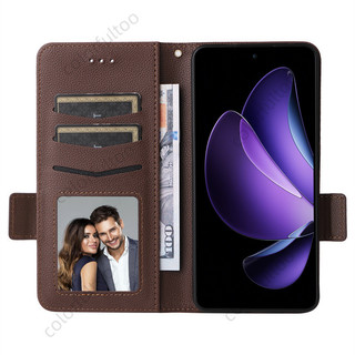 OPPO Reno 13F 5G Khóa Bên Họa Tiết Vải Lanchee Khe Cắm Thẻ Ví Da Cho Oppo Reno 15 14 13 Pro 13Pro 15F 14F Reno13F 5G 4G Vỏ Ví Điện Thoại Từ Túi Đựng Mặt Sau