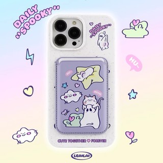 Ốp bảo vệ ví họa tiết ma mèo dễ thương cho iPhone 15pro 15promax 14 14promax 14pro 16 pro max 16 plus 13 12pro 11 Ốp điện thoại ví