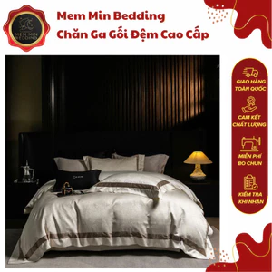 Bộ Chăn Ga Gối Gấm Chăn Chần Cao Cấp Họa Tiết Dệt Nổi Tinh Tế Thiết Kế Đạo Đáo Thanh Lịch - MemMinbedding Luxury