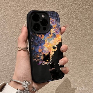 Ốp điện thoại thời trang độc đáo được sơn màu đen sáng tạo Thích hợp cho iPhone 16promax 15pro 12promax 16pro 15plus 14plus 13promax 12pro 11 xsmax 7plus Vỏ điện thoại chống sốc