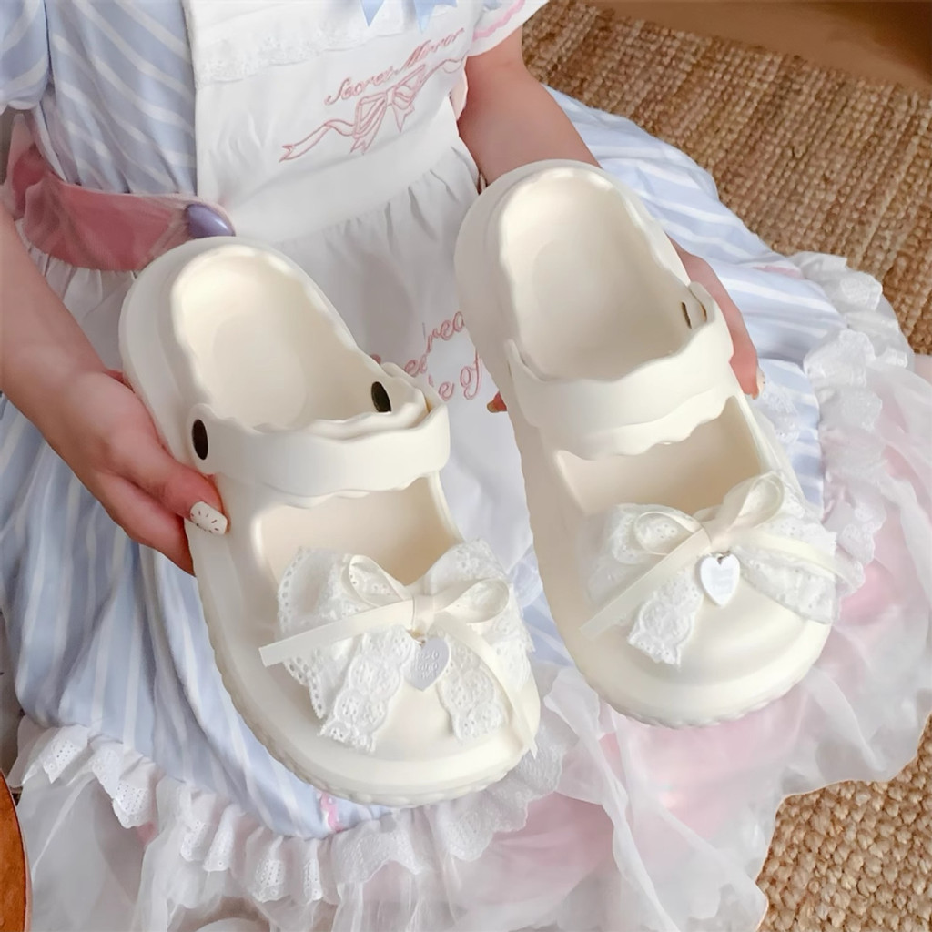 XIXITIAO Mary Jane Dép Nữ EVA Đế Dày Mùa Hè lolita Giày Đi Biển Kỳ Nghỉ Thoải Mái Dép