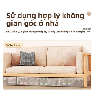 Hộ Gia Đình Không Lắp Đặt Giày Hộp Bảo Quản Trong Suốt Có Thể Gập Lại Dưới Giường Hộp Bảo Quản Chống Bụi Beau