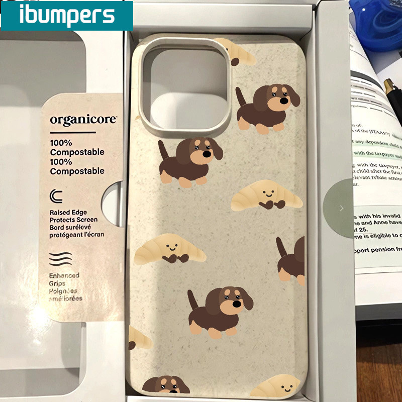 ibumpers Ốp Lưng IPhone Đơn Giản Họa Tiết Dachshund Dễ Thương Chó Con Cho IPhone 16 15 14 12 13 11 Pro Max IP 7 8 Plus X XS XR Ốp Điện Thoại Silicon Mềm Chống Sốc