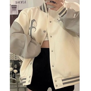Áo khoác bóng chày nam ESEA phong cách hip-hop cổ điển Mỹ thêu da PU chất lượng cao áo khoác phong cách trung tính