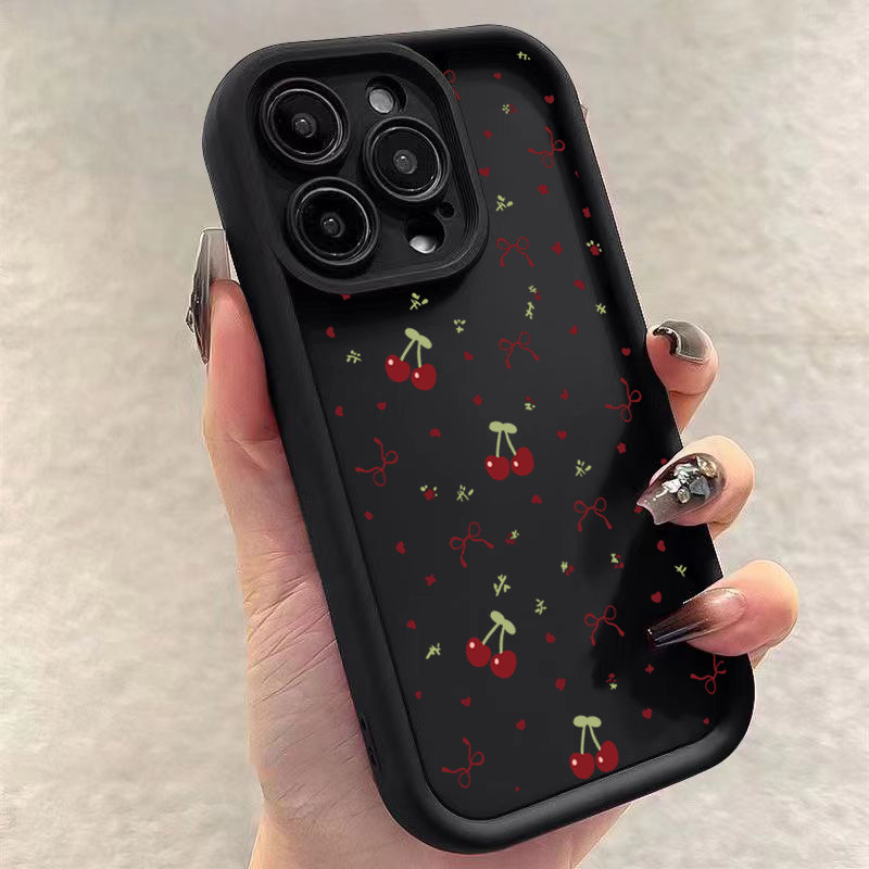 Ốp Lưng Cho Samsung A06 A35 A25 A55 A05 A05S A16 5G A24 A15 A54 A56 A36 A26 A52 A52S A34 A14 A32 Graffiti Màu Anh Đào Nơ Silicon Mềm Chống Sốc