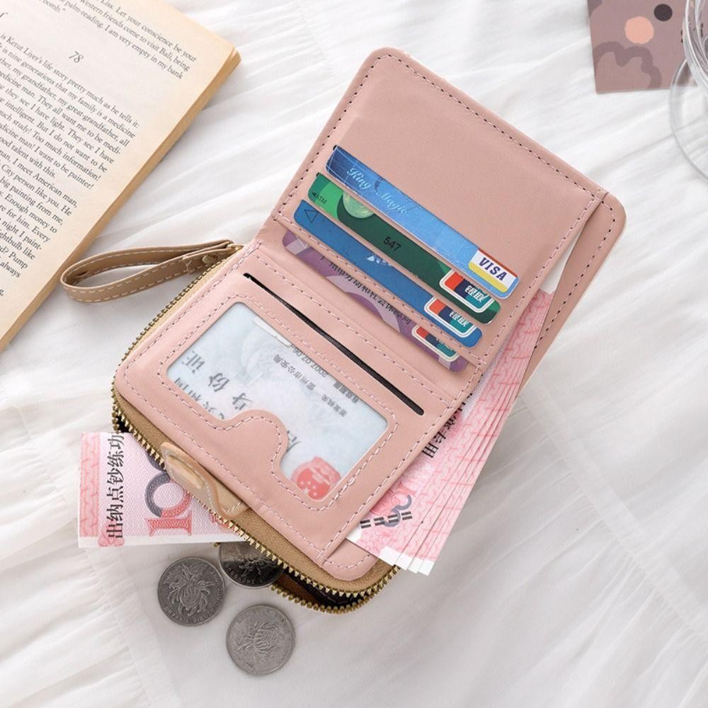 Ví ngắn SAVORBOX, Hộp đựng thẻ ID mèo dễ thương bằng da PU, Ví nữ nhẹ dung tích lớn
