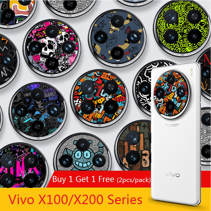 [Mua 1 Tặng 2] Dành Cho Vivo X300 Pro X200 X100 Ultra X200 Pro / Mini Micro Matte Giấy Mềm Miếng Dán Máy Ảnh Phim Graffiti Nhiều Màu Sắc Ống Kính Chống Cháy Chống Trầy Xước Bảo Vệ Camera