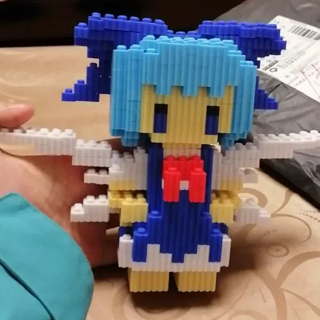 Touhou Project Fujiwara no Mokou Pixel Art Building Blocks – Shrine Maiden Collectible Display Piece – Hình phong cách Pixel – Trang trí theo chủ đề Anime