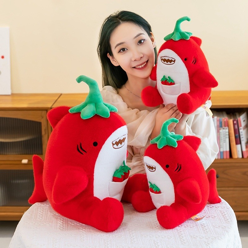 Kawaii Hoạt Hình Cá Mập Sang Trọng Đồ Chơi Vui Nhộn Ớt Cá Mập Sang Trọng Búp Bê Cá Mập Đỏ Cá Mập Nhồi Bông Gối Đồ Chơi Mềm Mại Cho Bé Làm Nhẹ Nhà Búp Bê Trang Trí Phòng Ngủ Trẻ Em Quà Tặng Sinh Nhật Quà Tặng Năm Mới