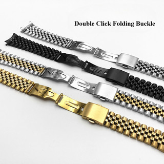 Dây đeo đồng hồ bằng thép không gỉ Jubilee 5 hạt Dây đeo đồng hồ 18mm 19mm 20mm 21mm 22mm cho SEIKO Diver Dây đeo đồng hồ Nam Nữ Bạc Vàng Đen Vòng tay Quà tặng năm mới
