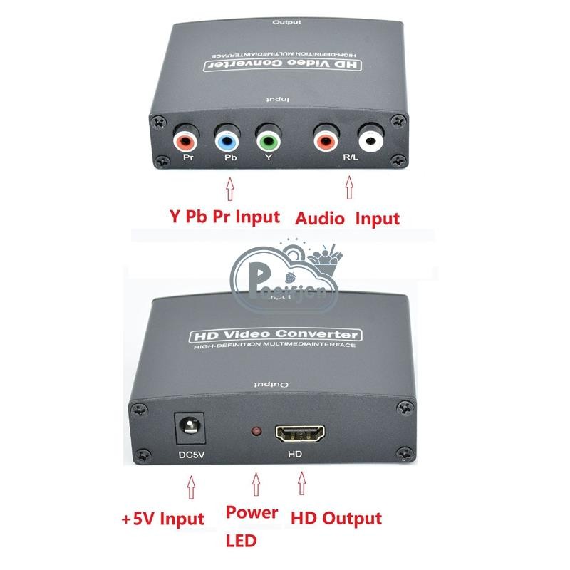 1 Bộ chuyển đổi độ phân giải cao Ypbpr sang HDMI màu đen sang HDMI