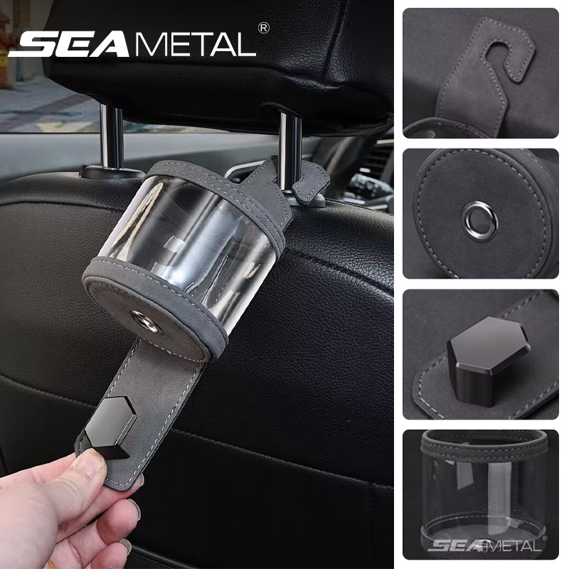 SEAMETAL Móc tựa đầu ô tô Giá đỡ đồ uống Đa chức năng Ghế ngồi ô tô Móc treo lại để hỗ trợ chai Móc treo đôi đơn