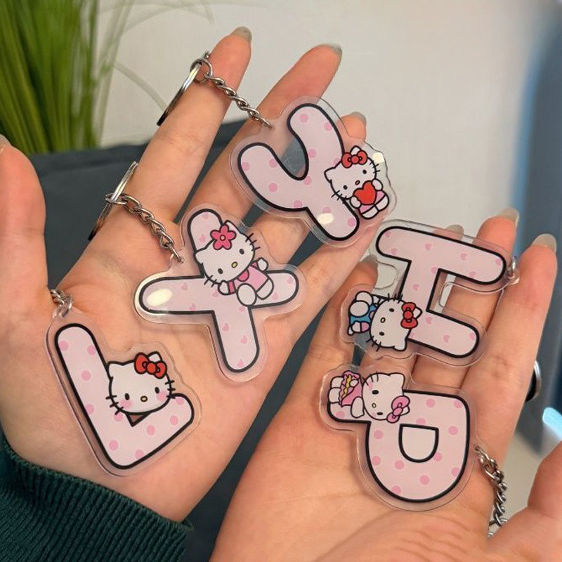 KT Mèo Móc Khóa Anime Nhân Vật Acrylic Hoạt Hình HelloKitty Móc Khóa Bạn Bè Quà Tặng Sinh Nhật Phụ Kiện