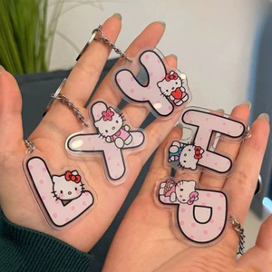 KT Mèo Móc Khóa Anime Nhân Vật Acrylic Hoạt Hình HelloKitty Móc Khóa Bạn Bè Quà Tặng Sinh Nhật Phụ Kiện