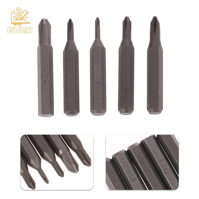 Alittlesetrtu 5 Cái H4 × 28mm Mũi tuốc nơ vít chéo PH0000 PH000 PH00 PH0 PH1 PH2 4mm Bộ tuốc nơ vít chuôi lục giác VN