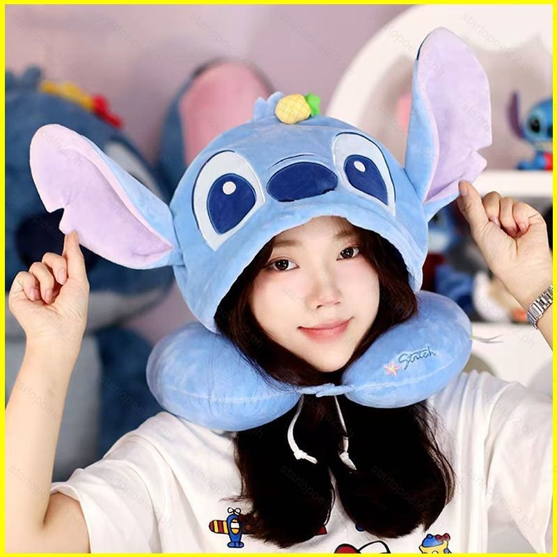 ST2 Stitch Có Mũ Trùm Đầu Gối Hình Chữ U Sang Trọng Du Lịch Di Động Văn Phòng Gối Bảo Vệ Cổ TS2