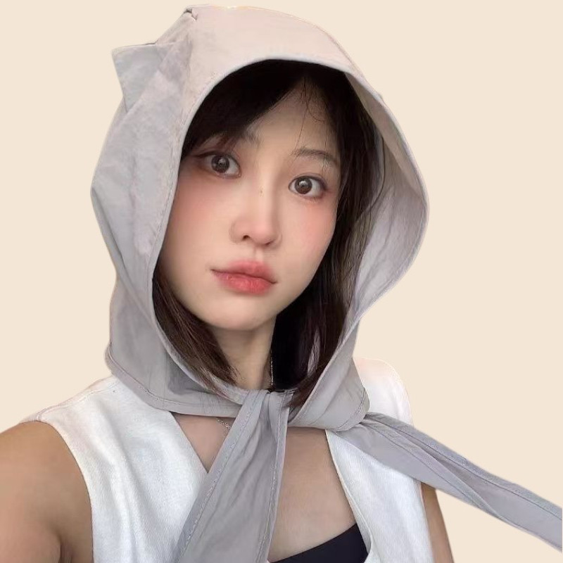 Mũ chống nắng quỷ nhỏ dễ thương dành cho nữ, Với tai mèo dễ thương, Nhanh khô, Mũ chống nắng cho nữ