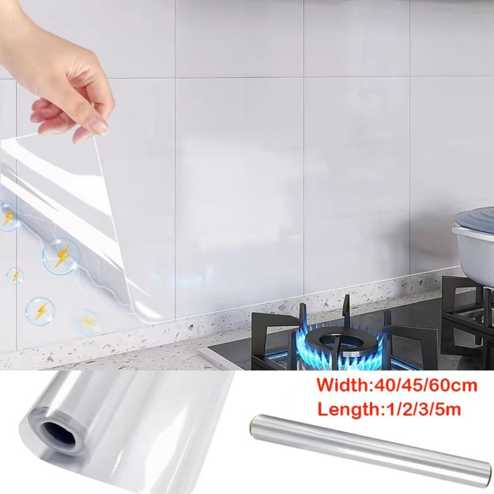 Phim bảo vệ tường SNUGHOUSE, Miếng dán chống thấm nước trong suốt hấp phụ tĩnh điện, Trang trí nhà cửa Chịu nhiệt chống dầu Tủ bếp phim có thể tháo rời