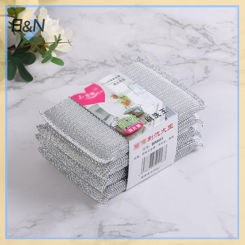 B & N 4 Miếng Bọt Biển Rửa Chén Nhà Bếp, Không Làm Tổn Thương Nồi Bàn Chải Hiện Vật, Khăn Lau Xốp Làm Sạch Không Gia Đình.