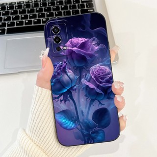 Dành Cho Oppo A55 4G CPH2325 Vỏ Hoa Thời Trang Mới Vỏ Bảo Vệ Ống Kính Silicon Mềm Cho OPPO A55 4G A 55 Túi Điện Thoại