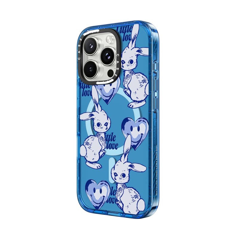 CASECASE X Little Love Case Sky Blue Color Clear Hard Từ Hút Tác Động Dành Cho Apple IPhone 12 13 14 15 16 Pro Max Plus Có Hộp