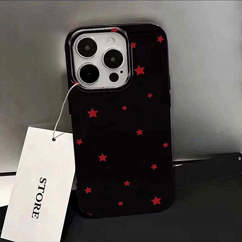 Ốp điện thoại INS White Stars Hàn Quốc cho iPhone 16 Pro 15 14 13 12 11 Pro max X 7 8 Plus 16E SE2 Vỏ TPU mềm chống sốc