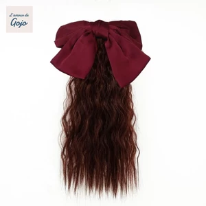 tóc giả đuôi ngựa Gojo Nơ Đỏ Thắt Nơ Đuôi Ngựa Giả Fasion Dài Trẻ Em Mũ Quà Tặng Sinh Nhật Trẻ
