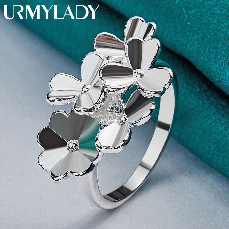 URMYLADY Bạc 925 Năm Hoa 7-10 # Nhẫn Nữ Thời Trang Tiệc Cưới Trang Sức Quyến Rũ