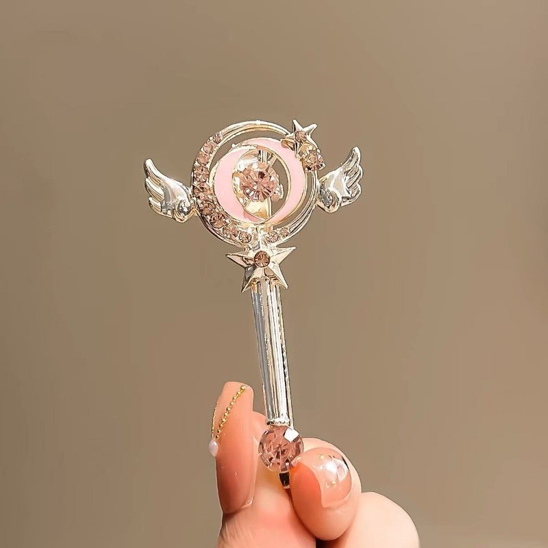 Mauropoli [Sẵn Sàng] Magic Wand Kẹp Tóc Nhật Bản Cô Gái Dễ Thương Trái Tim Phụ Kiện Tóc Bên Kẹp Nổ Kẹp Mỏ Vịt Kẹp Tóc Mũ Đội Đầu Thời Trang