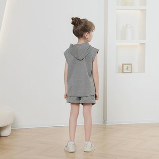 (1-12Y) Bộ đồ áo hoodie bé gái Quần áo bé gái Mới nhất Bộ đồ áo hoodie trẻ em in hình chuột Mickey không tay Trẻ em mùa hè Bộ quần áo sơ mi Singet
