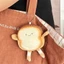 Ví đựng tiền xu sang trọng Bánh mì nướng sáng tạo - Ví đựng tai nghe thẻ chìa khóa Mini - Mặt dây chuyền túi hoạt hình - Dụng cụ trang điểm - Hộp đựng thẻ chìa khóa Mini Kawaii thời trang