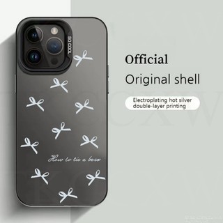 Ốp điện thoại mờ in nơ trắng đen cho Samsung S25 + S24 + S23 + Ultra S23FE A31 A53 A34 A15 A04E M04 F04 A33 A35 A03 A7 2018 J2 J7 Prime J7 Pro Vỏ cao cấp