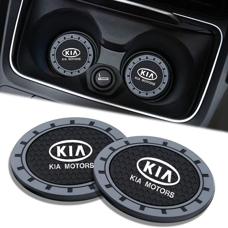 2 gói giá đỡ cốc xe hơi, đế lót nước cho KIA Sonet Sportage Sorento Rio Picanto Seltos Carens Grand Carnival Sedona, silicone chống trượt, phụ kiện nội thất xe hơi