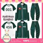 Squid Game 3 Cái / bộ Trò Chơi Mực Cosplay Trang Phục Áo Khoác + Áo Thun + Quần Nam Nữ Halloween Nhập Vai Sự Kiện Tracksuits Dây Kéo Áo Khoác Trang Phục Tiệc — ảnh 1