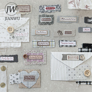 JIANWU Mảnh Vải Series Vintage Hoa Phong Cảnh Chất Liệu Cắt Dán Sáng Tạo DIY Tạp Chí Sổ Lưu Niệm Văn Phòng Phẩm