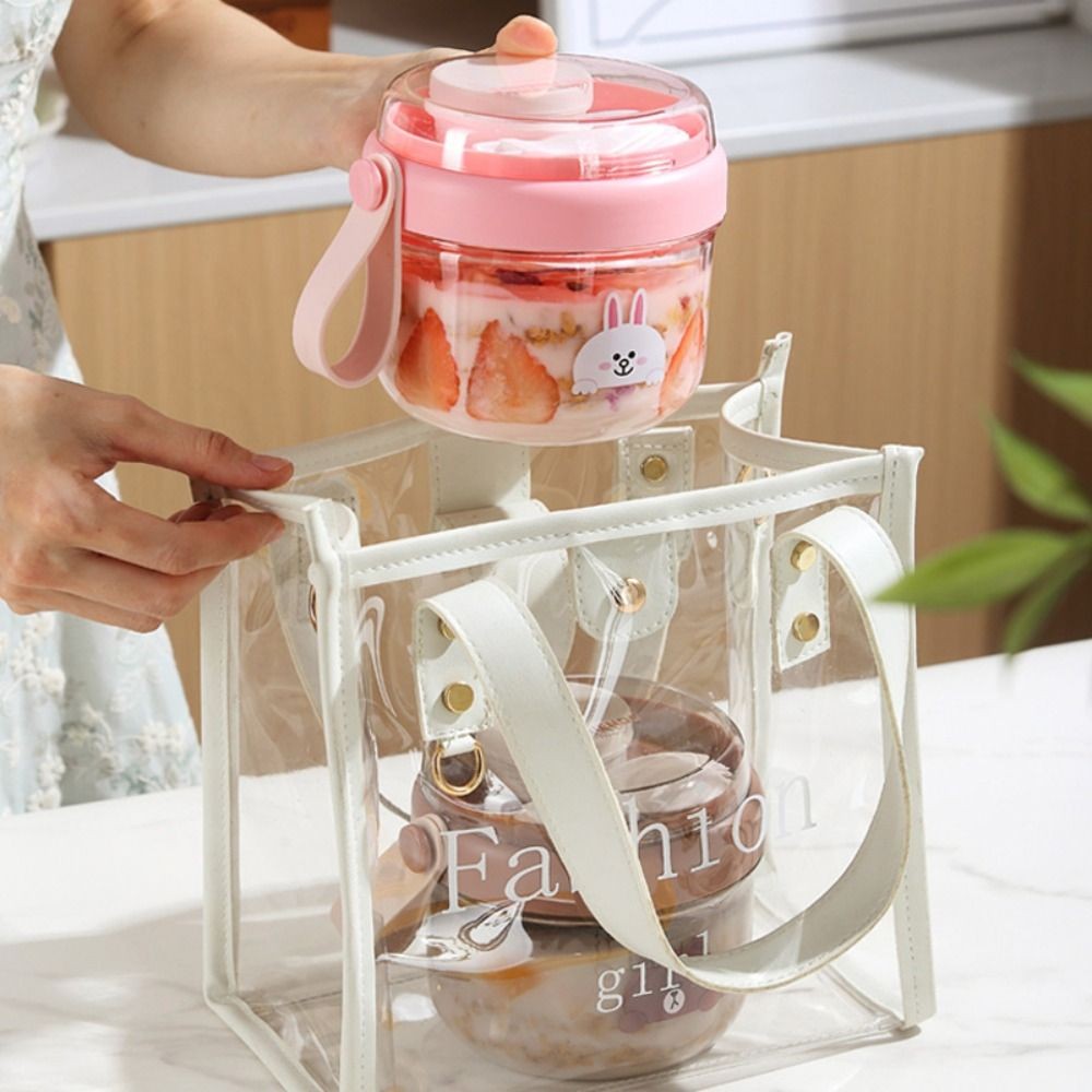 Cốc ăn sáng CATIYAHA, Bát sữa chua chống rò rỉ 650ml, Cốc Salad cầm tay có thể tái sử dụng cho sữa chua hạt ngũ cốc yến mạch