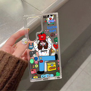 Ốp điện thoại chống sốc họa tiết cô gái sáng tạo S23Ultra có thể so sánh với Samsung s20fe S21 S21PLUS S22 S23 S24 Vỏ siêu chống sốc S25 Plus S25ultra