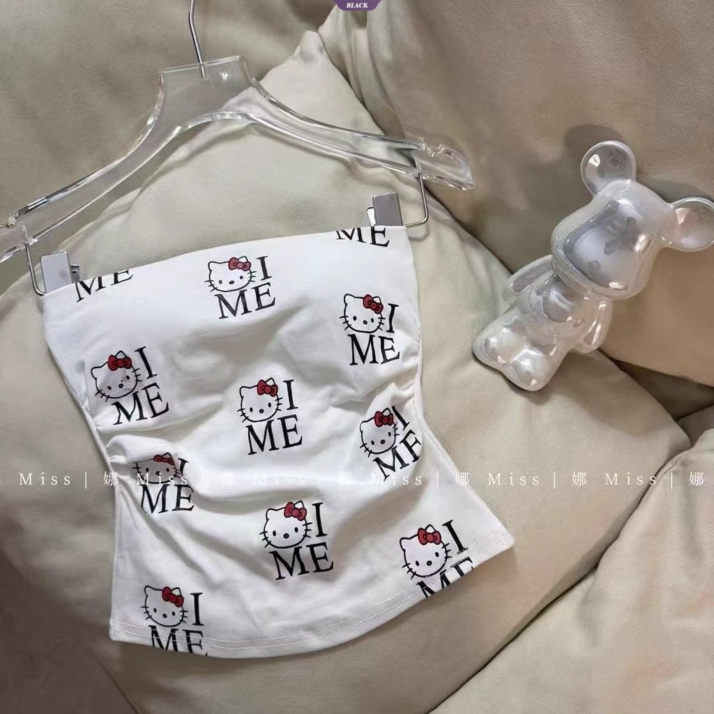 Có Miếng Lót Áo Ngực Một Vai Ống Top Nữ Mùa Hè Gợi Cảm Hello Kitty In Hình Tank Top Spice Girls Tops [BL]