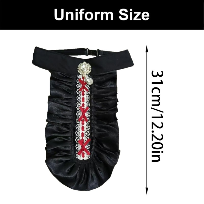 BTF Xù Satins Jabot Cổ Áo Sơ Mi Victoria Thời Trung Cổ Cổ Pha Lê