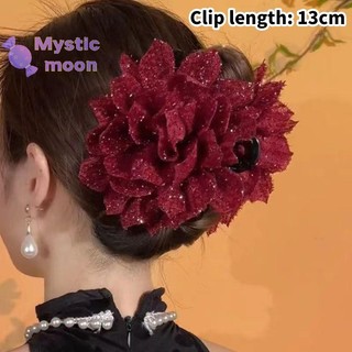[Mystic] Thời Trang Lưới Đen Hoa Nữ Đuôi Ngựa Kẹp Mũ Đội Đầu Tính Khí Hoa Vuốt Tóc Mũ Phụ Kiện Tóc [Mới]