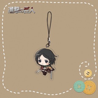 Dây đeo điện thoại di động phiên bản Q Attack on Titan dễ thương Eren Mikasa Armin Captain Hanji